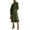 Dark Green, variant on Women's Long Sleeve Casual Retro Loose High Neck Suede Dress, with Pockets and Tassel, Bohemian Fall Winter Maxi Dress，L