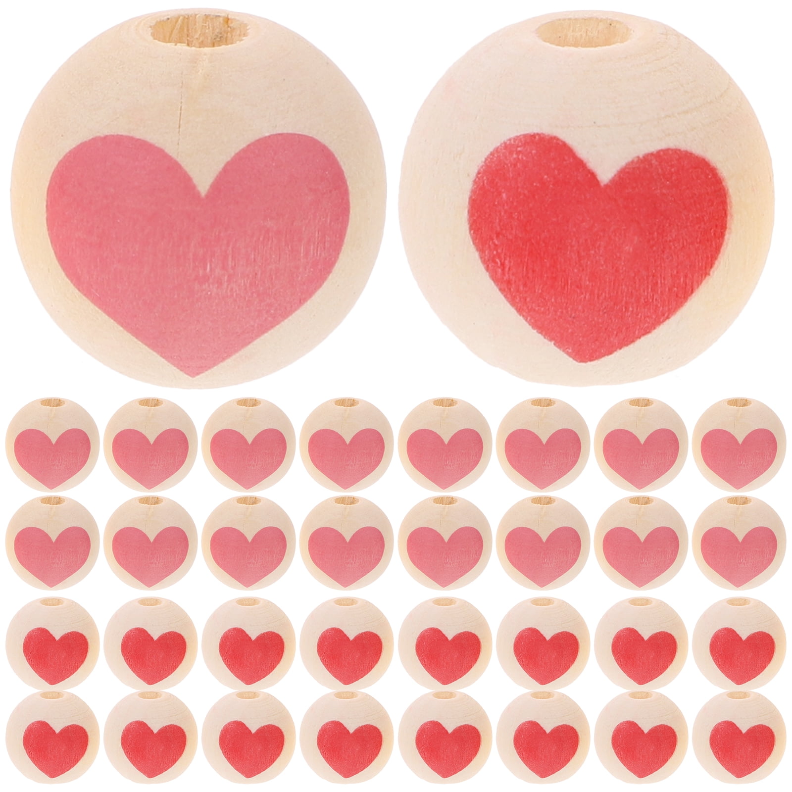 50pcs DIY Perles de Bijoux de Modèle de Coeur Faisant des Perles de DIY de Jour de la Saint-Valentin