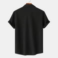 thumbnail image 4 of Inleife Men Casual Solid Turndown Short Sleeve Button Closure Shirt Hawaii Blouse, 4 of 5
