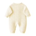 thumbnail image 5 of Busydd Cotton Newborn Rompers 0-6 Months Casual Cozy Long Sleeve Infant Romper Fashion Cute Side Tie Jumpsuit, 5 of 8