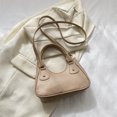 thumbnail image 4 of Bolso de hombro Hobo para mujer, bolso de mensajero con remaches Punk de PU suave para niñas (caqui), 4 of 8