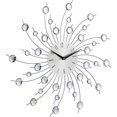 thumbnail image 2 of Reloj de pared Sunburst, brillante, metálico, plateado, con forma de flor, para sala de estar, oficina, decoración creativa moderna extraíble en 3D, 2 of 4