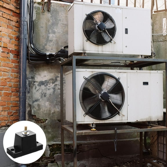 BESTYASH 4Pcs Black Rubber Air Conditioner Pads Outdoor Unit Stable Noise Reduction Mat