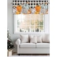 thumbnail image 4 of Pumpkin Thanksgiving Valances for Windows Fall Bird Give Thanks Black Plaid Kitchen Valance Curtain Rod Pocket Small Curtains for Cafe Bathroom Laundry Basement 60" x 18", 4 of 8