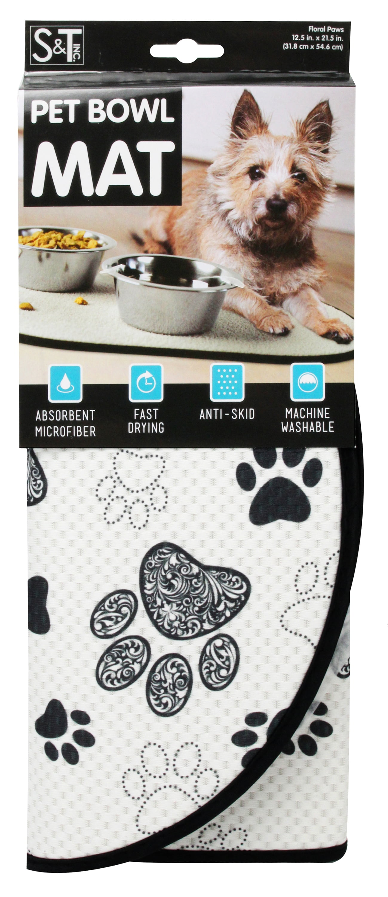 absorbent dog bowl mat