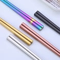 thumbnail image 4 of 1 Pair Portable Stainless Steel Reusable Rainbow Chopsticks Kitchen Dining Tool, 4 of 7