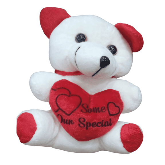 Cute Plush Teddy Bear with Heart Message Soft Stuffed Toy Gift Birthdays Valentine Decor Love