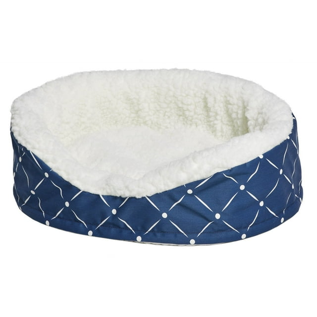 Midwest Homes for Pets CU25MRD "Couture" Orthopedic Cradle Pet Bed for Dogs & Cats, Small,Mushroom / White Diamond Pattern