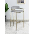 thumbnail image 2 of Comstock Upholstered Low Back Stool Grey and Gold, 2 of 3