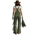 thumbnail image 2 of Women's Fringe Wide-Leg Overalls Jumpsuit with Adjustable Straps and Pockets, 2 of 5