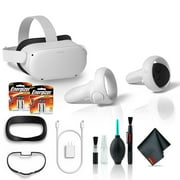 Oculus Quest 2 Advanced VR Headset 256GB White Bundle with Extra Batteries and 6Ave Cleaning Kit