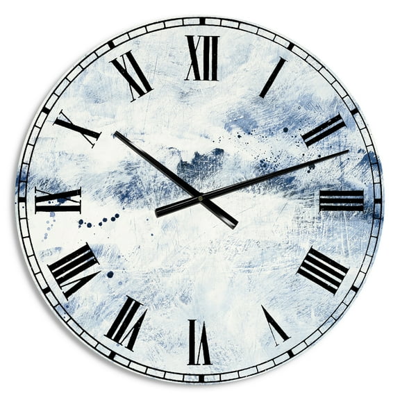 Designart 'Blue Wipe Out' Metal Wall Clock