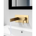 thumbnail image 2 of Wowow Single Handle Wall Mounted Bathroom Faucet with Solid Brass Rough in Brushed Gold, 2 of 8