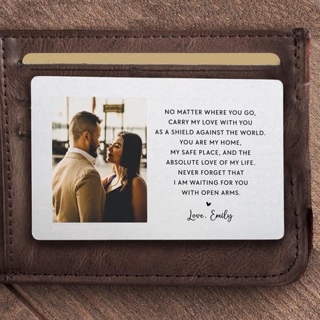 Daisyco Gifts Custom Photo Metal Wallet Card Personalized 1st 2nd 5th Anniversary Aluminum Gift For Husband