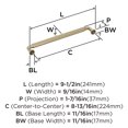 thumbnail image 5 of Amerock Cowrie 8-13/16 inch (224mm) Center-to-Center Golden Champagne Cabinet Pull, 5 of 6