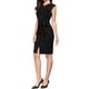 thumbnail image 4 of Vestido Sheath INSPIRAR CHIC sin mangas con cuello en V y cinturón para mujeres, vestido profesional de oficina XL negro, 4 of 6