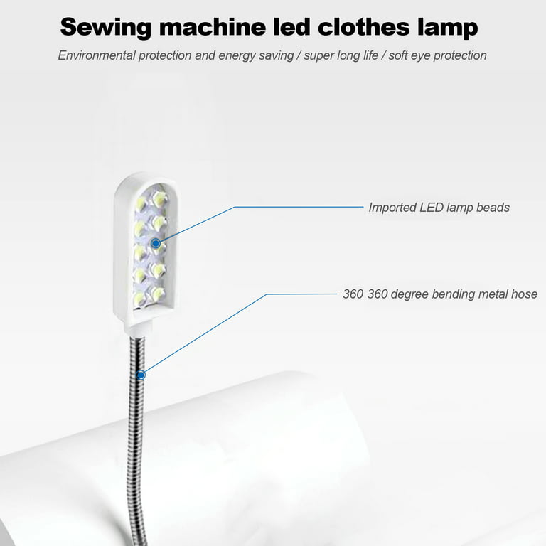 Walmeck 30LED Super Bright Sewing Clothing Machine Light Multifunctional  Flexible for Sewing Machine, LED energy-saving lamp 
