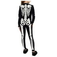 thumbnail image 5 of WERYOUNG Girls Boys Onesie Casual Skeleton Printed Long Sleeve Round Neck Zip-Up Stage Performance Tights Halloween Jumpsuit Classic Indoor One-Pieces,White,M, 5 of 6