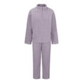 thumbnail image 4 of 2 Piece Pajamas for Women Set Soft Comfy Pajama Fleece Pullover Ribbed Pjs Warm Plush Lounge Sleepwear Purple One Size, 4 of 7