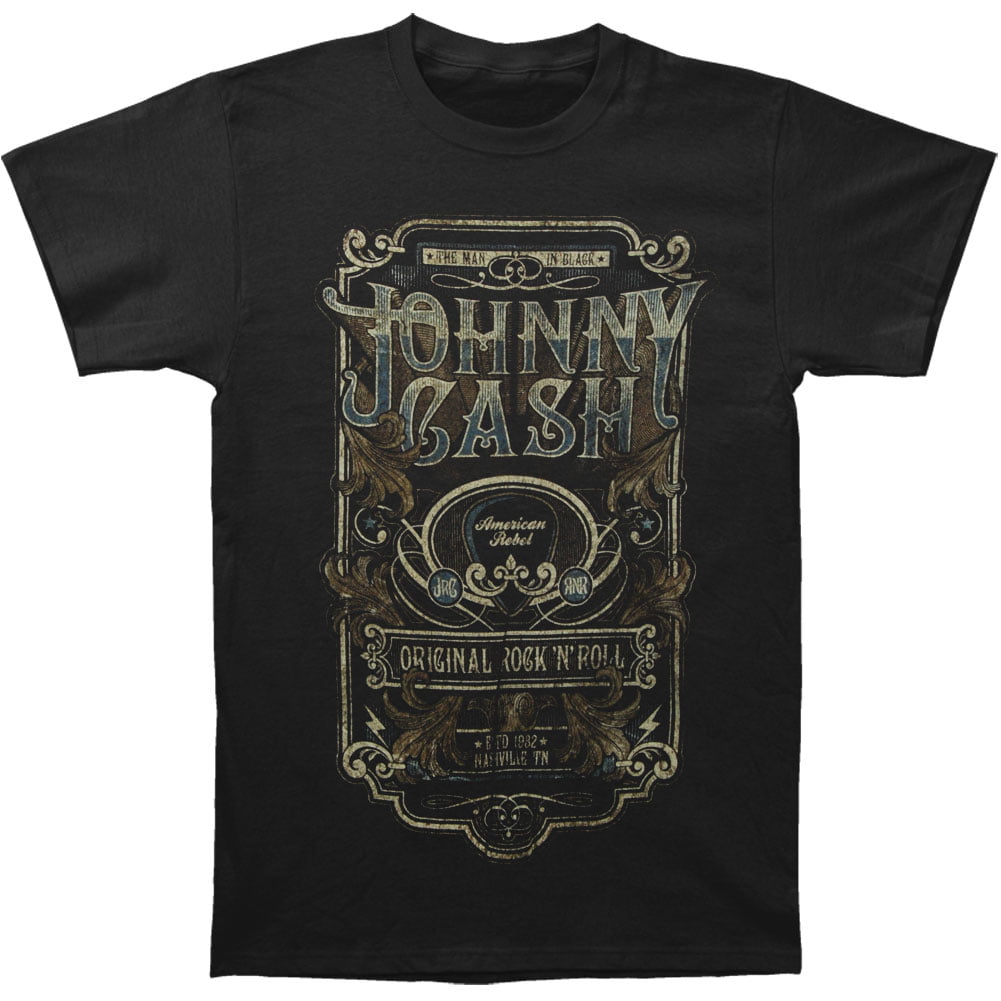 Johnny Cash - Johnny Cash Men's Retro Type T-shirt Black - Walmart.com ...