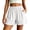White, variant on Utoimkio Women's Crinkle Gauze Shorts,Elastic High Waist with Button Detail Pockets