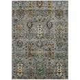 thumbnail image 3 of HomeRoots 630166 5 x 8 ft. Pewter & Gold Tribal Washable Traditional Indoor & Outdoor Rectangle Area Rug, 3 of 8