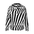 thumbnail image 3 of Kll Zebra Print Men'S Women’s Upf 50+ Sun Protection Outdoor Hoodie Jacket Long Sleeve Fishing Hiking Performance Shirt- Large, 3 of 8
