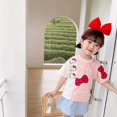 thumbnail image 4 of Hello Kitty, novedad de verano, ropa para niños, camiseta de algodón con bonito estampado para niñas, camiseta a la moda con cuello redondo y Color contrastante para niños, 4 of 4
