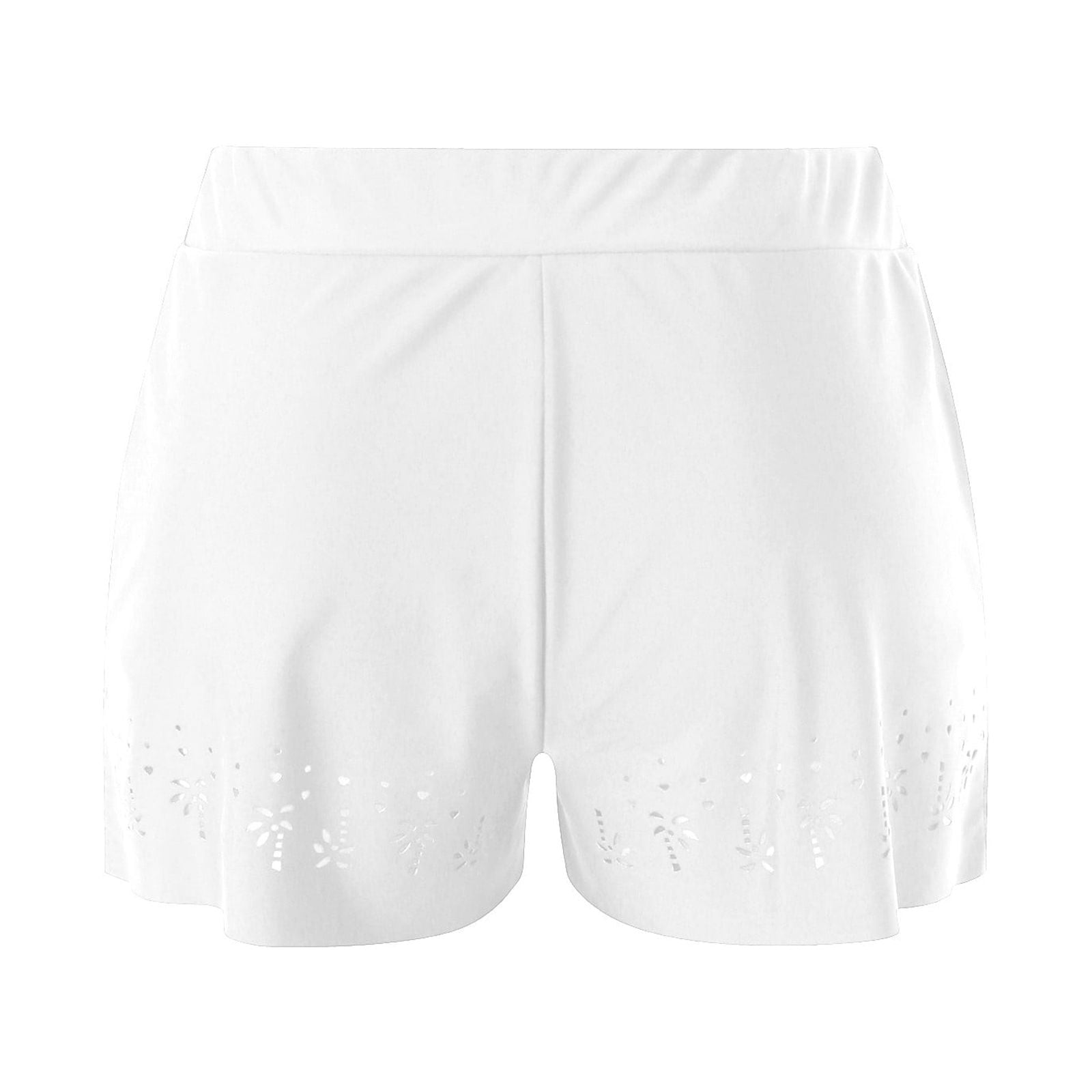 B91xZ Womens Swim Shorts Women's Swim Shorts with Pockets High Waisted Board Swimsuit Bathing Shorts Bathing Suit Bottom Boy White M