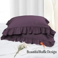 thumbnail image 5 of HNB Store Pillow cases Premium 600TC | Luxury Soft Egyptian Cotton Pillow Case | Euro Sham 26x26" inch | 2 Pieces Pillow Case | Plum Ruffled, 5 of 8