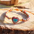 thumbnail image 2 of GHSDFBB Boho Handmade Natural Stone Bead 3 Row Wide Wrap Wrist Statment Bracelet Jewelry Collection, 2 of 6