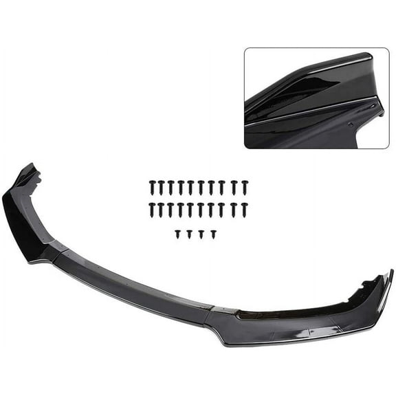 CCIYU 3pcs Front Lip Splitter Bumper PP Repacement for 2016-2019 for Honda Civic Hatchback Trim Protection Splitter Spoiler