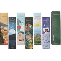 Folkulture Incense Sticks, Set of 6 - 120 Sticks for Relaxation, Farmhouse Boho Gift Set - Unwind