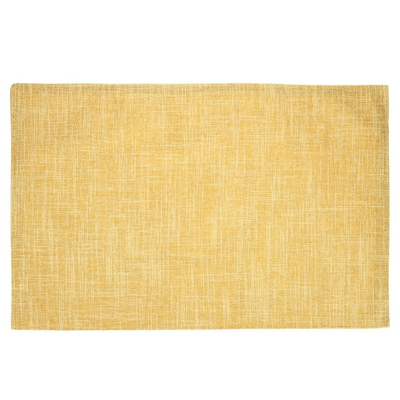 Uxcell 6pcs Linen Fabric Placemat 12" x 18" Polyester Rectangle Place Mats, Gold