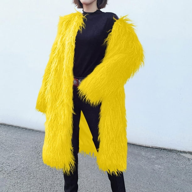Chaqueta informal de invierno de color liso y cálida para mujer