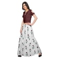 thumbnail image 2 of Moomaya Crop Top And Flared Skirt Set Printed Ethnic Rayon Dresses For Women, 2 of 6