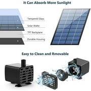 2.5W Solar Fountain Pump, Outdoor DIY Solar Water Fountain with 6 Nozzles and 4ft Water Pipe, Solar Powered Pump for Bird Bath, Ponds, Garden and Fish Tank