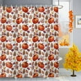 thumbnail image 2 of Shower Curtains for Bathroom-60"x72",Watercolor Autumn Pumpkin Waterproof Bath Curtain Grommet Shower Curtain Set, 2 of 7