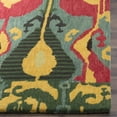 thumbnail image 6 of SAFAVIEH Ikat Betty Southwestern Wool Area Rug, Blue/Green, 4' x 6', 6 of 10