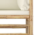 thumbnail image 4 of vidaXL 8 Piece Garden Lounge Set with Cream White Cushions Bamboo, 4 of 12