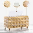 thumbnail image 3 of Caja de pañuelos de cristal - Caja de almacenamiento de servilletas de escritorio para sala de estar, 3 of 7