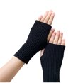 thumbnail image 3 of Dyfzdhu Women Cute Fall Winter Solid Color Knitted Half Knitted Woolen Gloves Black, 3 of 3