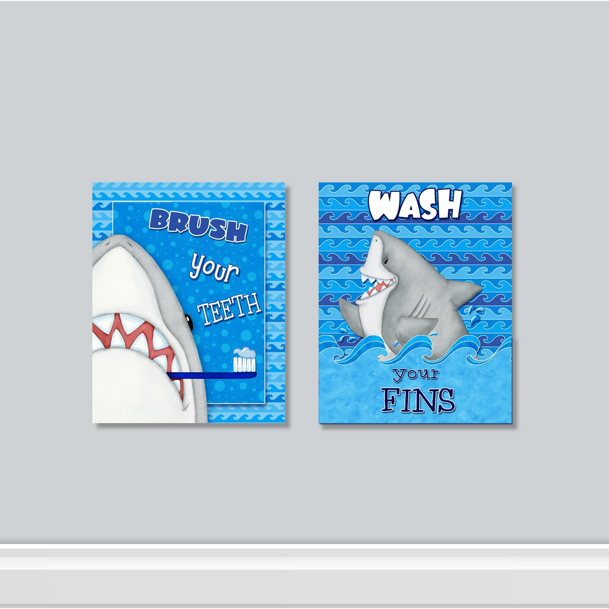 Fish N Sharks 2 Piece Canvas Wall Art Set Walmart Canada