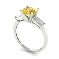 thumbnail image 2 of 2 ct Round Cut Natural Citrine 3 Stone 18K White Gold Womens Engagement Ring, 2 of 5