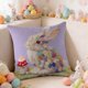 thumbnail image 1 of CaiYueKe Easter Rabbit Floral Pillow Cover - Sofa Cushion Case Home Decor Throw Pillow for Living Room Couch Bedroom Outdoor Indoor Decorative Accent Spring Holiday Farmhouse Decor, 1 of 8