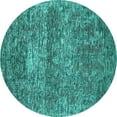 thumbnail image 1 of Ahgly Company Machine Washable Indoor Round Persian Turquoise Blue Traditional Area Rugs, 4' Round, 1 of 4