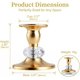 thumbnail image 5 of Juego de portavelas – 12 portavelas de latón clásico, de metal de vidrio, elegante, juego de portavelas para centro de mesa, chimenea, decoración de velas (dorado, 3 juegos (6 unidades), 5 of 9