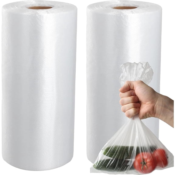 1000Counts 10x14inch Food Storage Bags Clear Plastic Produce Bag, Disposable Plastic Bag for Food Vegetable, Gallon Small Bags 500 x 2 Rolls