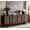 Walnut, variant on 65" Mid Century Modern TV Stand for 75" TV, Skeletal Lines & Wood Grain, Walnut