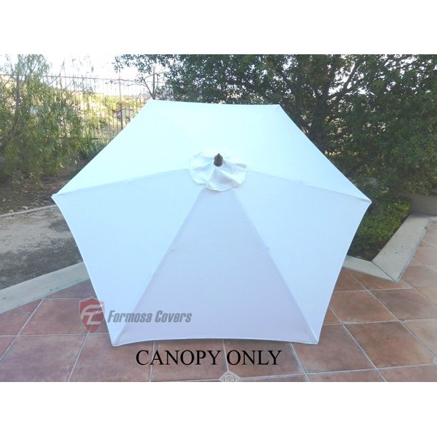 Formosa Covers 9ft Umbrella Replacement Canopy 6 Ribs In Off White Canopy Only Walmart Com Walmart Com
